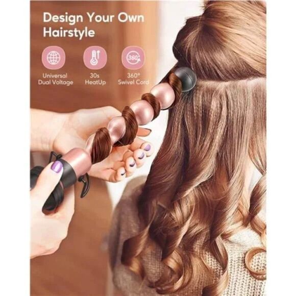 5 in 1 Curling Iron,Curling Wand Set with Curling Brush and 4 Interchangeable - Picture 2 of 7